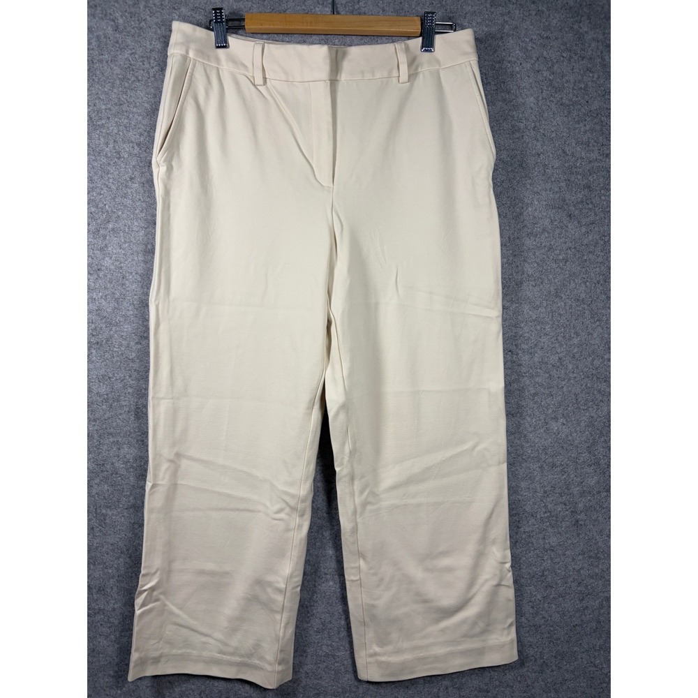 Rachel Zoe Womens Cream WideLeg Trousers High Rise Dress Pants Size 10 Off White